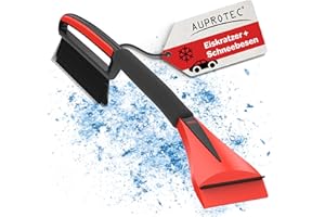 ‎AUPROTEC AUPROTEC Eiskratzer Auto mit Besen & Softgriff/Eiskratzer mit Besen/Scheibenkratzer Auto/Schneekratzer Auto mit Besen/Scheibenkratzer Winter/Eisschaber Auto – ASE 1 schwarz-rot