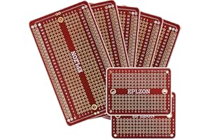 EPLZON Prototype Board Lötbares Breadboard Doppelseitig Leiterplatte PCB Circuit Board zum Schweißen von Arduino, DIY elektronische Artikel(5 Stück + 2 Stück,rot)