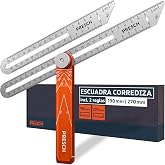 Presch False square incl. additional ruler - 190 mm &amp; 270 mm - Transfer angles of extreme precision - Ruler with tracing func