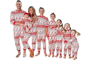 Menore Matching Family Pajamas Set, Christmas Sleepwear Nightwear, Langärmelige Weihnachts Nachtwäsche, Einteiliger Geteilter Pyjama, PJs Xmas Festival Party Erwachsene Kinder Baby Hund