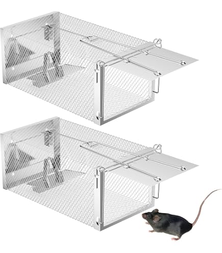 Trampa Para Ratas En Jaula De Metal Maurer – 21x10x10 Cm, Con Rejilla Protectora, Base Metálica Y Mango Vertical, Fácil De Usar