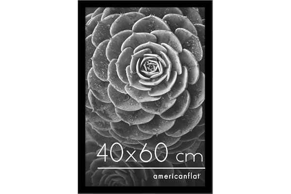 Americanflat 40x60 cm ram med polerad plexiglas – Bred modell i konstruerat trä för vertikal eller horisontell väggmontering