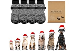 Adiwo Calzini per Cani Antiscivolo, 2 Paia Calzini per Cani di Piccola Taglia, Protezione per Le Zampe Del Cane per Prevenire Il Leccamento, Versione Ispessita Migliorata (S)