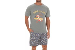 Jahetuul Pyjama Homme avec Motif Imprimé Pyjama Homme en Coton pour L'été Ensembles de Pyjama Homme Court Pyjama Short Homme Ensemble de Shorts de Pyjama Vêtements de Nuit Vêtements de Détente