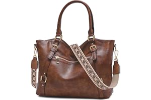 Chase Chic Sac a Main Femmes,Grand Mode Sac Epaule Sac à Bandoulière en Cuir Végan avec Courroie ajustable