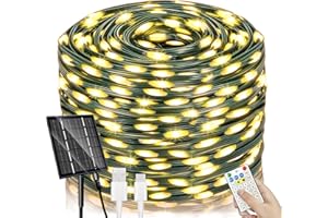 SOLARBABY Guirnaldas Luces Exterior Solar - 66M 640LED, 19 emission modes, IP65 waterproof rating, suitable for garden, tree, courtyard or terrace decoration - warm white light