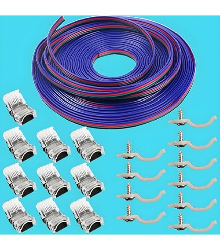 10 Pezzi Connettore Trasparente Invisibile 10mm RGB 4 PIN Per Unire 2 Striscie Led Smd Cob Rgb Con Passo Da 10mm Senza Saldare 87984006 - Foto 7