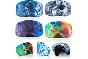 CIVANER 4 Pieces Ski Snowboard Goggle Cover Sleeve, Goggle Cover Microfiber Protective Lens Scratch Dust Protection for Travel Apres