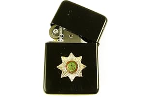 BRIGADE UK The Cheshire Regiment Deluxe Classic Black Veterans Lighter with Gold Plated badge