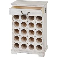 Mendler Weinregal Lucan T323 - Shabby Look Holzregal Für 20 Flaschen, Mit Schublade & Staufach (94x48x31 Cm)
