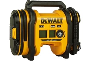Dewalt DCC018N kompaktowa sprężarka akumulatorowa (przyłącze 12 V lub akumulator 18 V, do opon rowerowych i samochodowych, wózków inwalidzkich, w zestawie akcesoria, bez akumulatora i ładowarki)