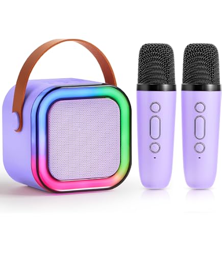 Machine Karaoké Enfants Vehoukli Avec 2 Micros - Bluetooth Portable Lumineuse Et Effets Vocaux