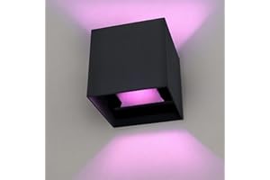 Ledvion Nevada, inteligentne oświetlenie ścienne, czarne, RGBWW, wewnątrz/na zewnątrz, kostna lampa ścienna, z regulowanymi kątami wiązki, IP54