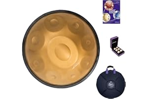 AS TEMAN ASTEMAN Handpan 18 Inch 9 Note 432Hz G Minor Comes with Handpan Stand, Handpan Bag, Two Beaters and Dust Cloth (Mini, 432Hz)