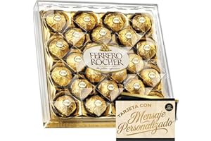 CIA&CO Caja con 24 Bombones Ferrero Rocher 300 g + Tarjeta Personalizable Cía&Co · Edición Especial para Regalo · Bombones Gourmet de Chocolate y Avellanas · Un Detalle Elegante para Sorprender y Emocionar