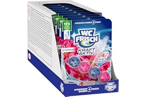 ‎WC-FRISCH WC Frisch Kraft Aktiv Duftspüler Blüten-Frische (10er Pack), WC-Reiniger für Reinigung bei jeder Spülung, Duftsteine für langanhaltend frischen Duft, + 50 Prozent Anti-Kalk Effekt*
