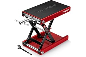 VIVOHOME Cavalletto Moto Sollevatore 500KG Carrello Sposta e ATV Forbice in Acciaio con Carrello e Manovella per Riparazione Garage