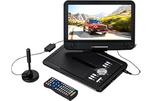 Reflexion DVD1025 Tragbarer Portabler DVD-Player & DVB-T2 HD Tuner (TV), 10.1” (25,60 cm) TFT/LCD-Bildschirm, integrierter Akku, 12V Auto Adpater, PVR-Aufzeichnung
