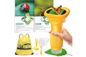 GeschenPark Handheld Kinder Mikroskop Outdoor Entdeckungs Set - Kinder Spielzeug ab 3-12 Jahre Jungen - 2" HD Display, 1000x Vergrößerung - mit Lernhandbuch & Zubehör - Geschenk für Jungen