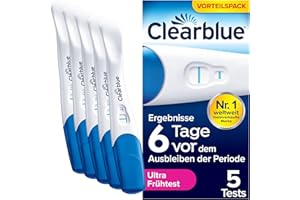 ‎CLEARBLUE Clearblue Schwangerschaftstest, Ultra Frühe Erkennung, Ergebnisse 6 Tage früher, 5 Tests