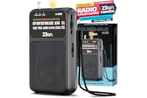 ZILON Transistor Radio a Pilas y Bateria Pequeña Portatil USB C Analogica Kit Emergencia FM Am Entrada Auriculares con Linterna de Bolsillo Simple Personas Mayores Numeros Grandes para Facil Vision