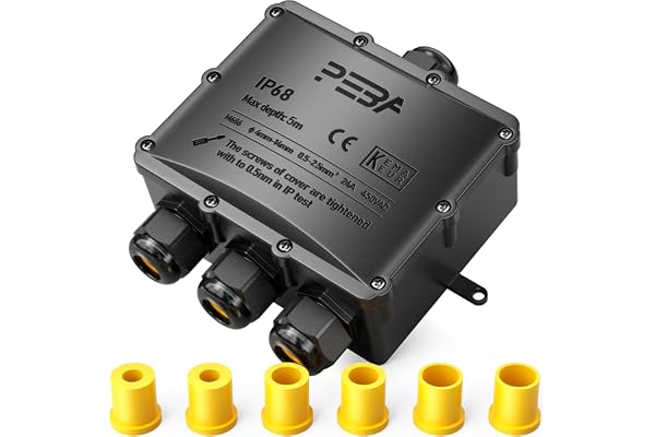 PEBA® IP68 Vattentät kopplingslåda, 4-vägs kopplingsdosor, utomhus vattentät Kabelkontakt, anslutningsbox, kopplingsdosa, fördelningsdosa, kabelanslutning för Ø 4 mm till 14 mm kabel