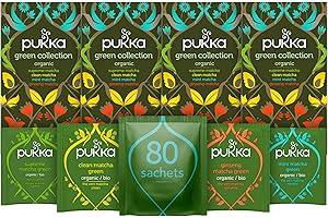 Pukka Herbs | Organic Matcha Green Tea Variety Pack | 4 Packs | 80 Sachets