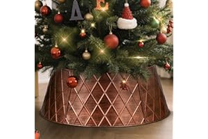 Lanpn Metalowa obroża pod choinkę, średnica 63 cm, stojak na choinkę, stojak na choinkę, podstawa, stojak, osłona pod choinkę, do wewnątrz, na zewnątrz, prawdziwe lub sztuczne drzewa, dekoracja
