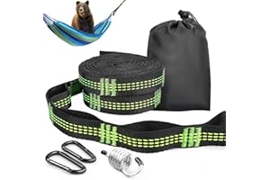 Gifort Cinghie per Amaca All'aperto, Cinghie Sospese per Altalena Albero di Corda da Amache 300cm 2Pack con 2 Moschettoni per Serratura Resistente e Borsa per Il Trasporto, Carico Massimo 700 Libbre