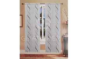 GBiancheria COPPIA TENDE DEBORA 45X150 45X240 PER FINESTRE E PORTEFINESTRE PRONTE DA APPENDERE (45x240, Grigio)