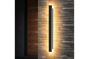 auralab 100cm Lång Vägglampa Utomhus, IP65 Vattentät LED Vägglampa Lång Fasadbelysning, 3000K LED Modern Dekorativ Vägglampa