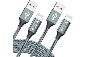 PIPIKA Kabel do ładowania iPhone, kabel Lightning [2 szt. 0,5 m + 0,5 m] kabel do ładowania iPhone do szybkiego ładowania iPhone, certyfikat MFi, nylonowy kabel USB Lightning do iPhone 14, 13, 12, 11 Pro, X