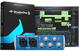 PreSonus AudioBox USB 96, 2 entrées/2 sorties Interface Audio avec Ensemble de Logiciel Comprenant Studio One Artist, Ableton Live Lite DAW et plus pour l'Enregistrement, le Streaming et le Podcasting
