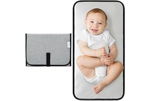 Comfy Cubs Baby Changing Mat Compact - Waterproof Nappy Change Mat with Soft Cushioning - Foldable, Travel-Friendly Design - Stylish Neutral Colours for Boys and Girls - Solid Grey