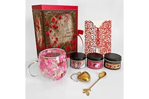 COFFRET CADEAU À MON AMOUR - 3 thés premium - Tasse - Infuseur - Petite cuillère - Carte de voeux - Idée cadeau Noël, Anniversaire, Saint Valentin, Fiançailles, Plaisir d'offrir - TÉTI