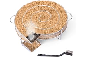 Encham Rund Rauchgenerator Edelstahl Kaltraucherzeuger Kaltrauchgenerator für Kugelgrill Smoker und Räucherofen Räucherschnecke 18 CM