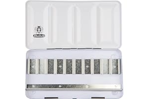 Schmincke – HORADAM AQUARELL Leerkasten für 10 x 15 ml Tuben, 74 910 097, schwarzer Metallkasten mit Mischpalette, zur individuellen Bestückung mit 10 HORADAM Tubenfarben