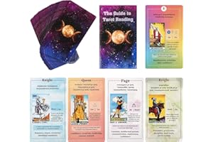 kujootone 78Pieces-Classic Tarot Card Deck - for Beginner with Guide Book, with In-depth Card Meanings on Them