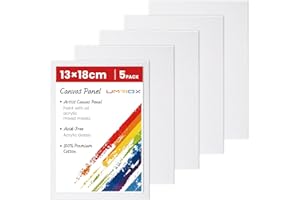 Umriox 5 Packs Canvas for Painting - 13 x 18 cm, Mini Blank Canvas Panels Board, Gesso Primed Acid-Free 100% Cotton Small Painting Canvas for Acrylic Painting, Oil Paint & Mixed Media
