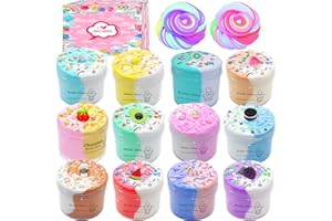 BVEHSR Dual Colors Butter Slime Kit,12 Pack Slime Party Favors,DIY Slime Toys for Kids,Soft & Non-Sticky,Birthday Gifts for Girls and Boys,educational toys,party favor supplies