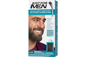 Just For Men Mustasch- Och Skäggfärg Mörkbrun, Eliminerar Grått Hår För En Tjockare Och Fylligare Look - M45