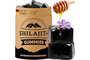 ‎5 ELEMENTUM Shilajit Original Gummies - 1600 mg per Daily Dose - with Manuka Honey - Shilajit from the Himalayas for Energy & Vitality - 100% Natural & Vegan - Made in Germany