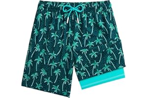 MaaMgic Pantaloncini da Bagno Ragazzi Bambini a Compressione ad Asciugatura Rapida Corti Boardshorts con Tasche Coulisse Regolabile Spiaggia Sport