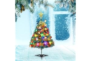 DREAM LOOM Sapins de Noël 60 cm, Mini Sapin et Ornements Sapin Artificiel pour Table Bureau Accueil Décoration (Arbre de Noël)