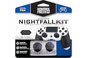 KontrolFreek FPS Freek Battle Royale Nightfall Performance Kit for PlayStation 4 Controller (PS4) | Includes Performance Thumbsticks and Performance Grips | Black