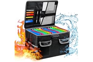 UBAYMAX Borsa Ignifuga Impermeabile 40x30x25.7cm Borsa Resistente al Fuoco con Cerniera Serratura Sacchetto Sicurezza a Prova di Fuoco Ignifugo Custodia per Documenti LIPO Batterie Passaporto Denaro