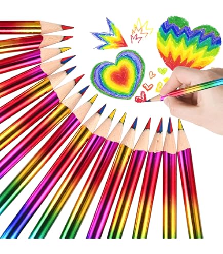 Regenbogen Buntstifte Set - 20 Stifte + 20 Radiergummis Für Kinder
