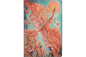 ‎PAPERBLANKS Paperblanks Flexi 12-Monatskalender 2024 Feuervogel, Vertikal - Mini (140 x 95), Deutsch