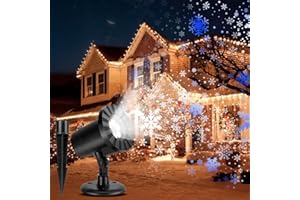 SKIBILES Lampada Proiettore di Fiocchi di Neve, Luce di Natale Impermeabile IP65, Proiettore a LED Natale Interni ed Esterni per La Decorazioni Natale, Giardino Prato, Matrimoni