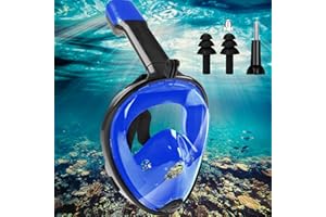 4-PEJIIJAR Mascara Snorkel Adulto Completa, 180° Panorámica HD Vista Mascara Buceo, Snorkel Mask Dry Antivaho, Gafas Snorkel Cristal Templado Anti-Fugas, Profesional Gafas Buceo para Hombres Mujeres